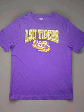 LSU Tigers Purple T Shirt Mens Size L Captivating NCAA Official Geaux Tigers NWT